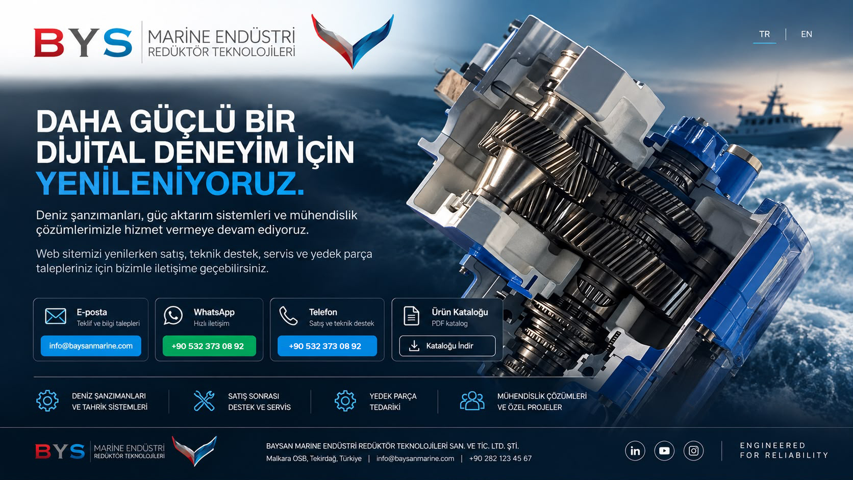 BYS Marine Endüstri Redüktör Teknolojileri — iletişim ve katalog